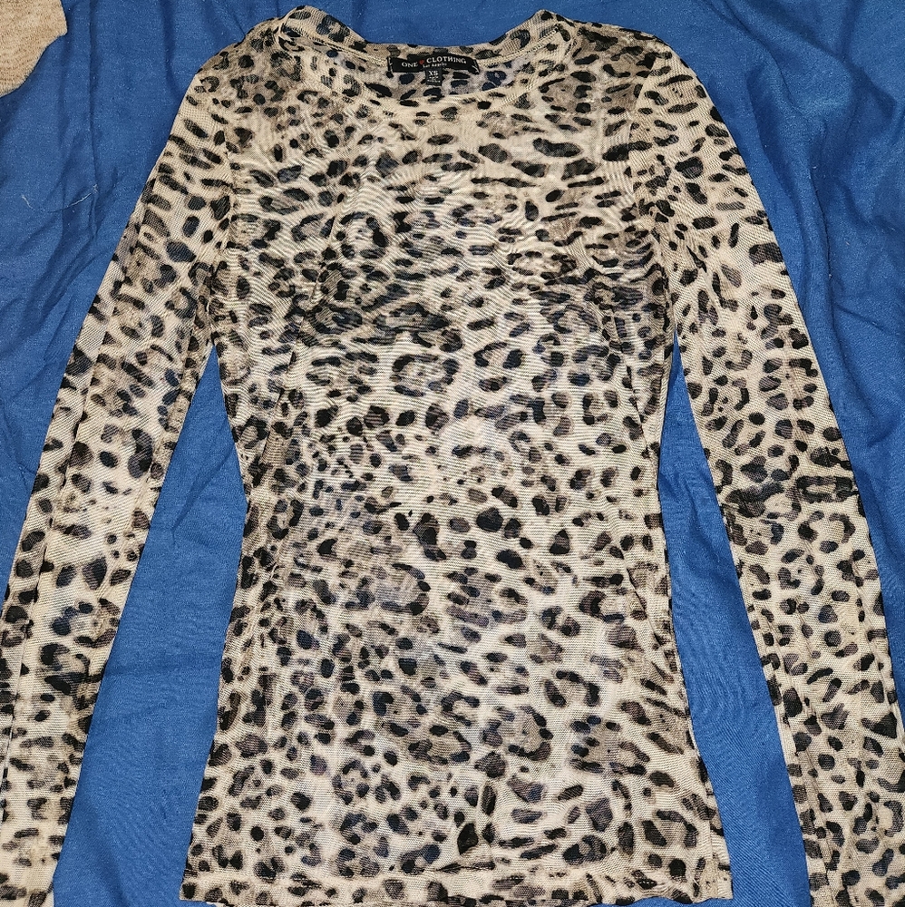 XS see through animal print long sleeve